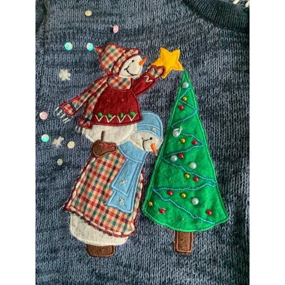 In Resource Zip Up Snowman Sweater Women’s Size XL - Picture 4 of 6